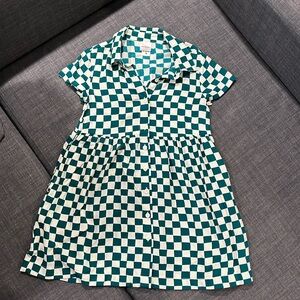 Hanna Andersson Checkered Shirt Dress Size 6-7